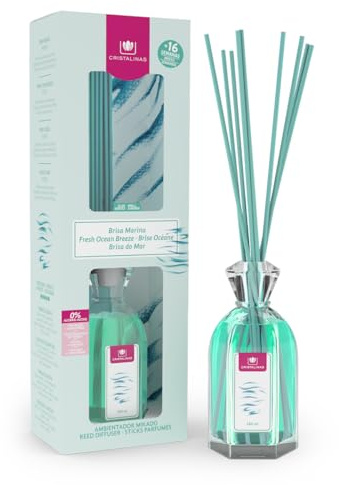 CRISTALINAS | Ambientador Mikado | Larga Duración 16 Semanas | 180ml | 0% Alcohol (Brisa Marina, 180ml)