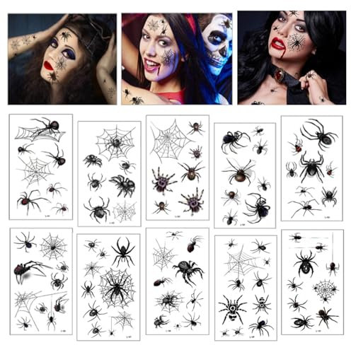 Tatouage Araignée Halloween, Tatouage Joker 5 Feuilles, Faux Tatouage Joker, Halloween Clown Tatouage, Halloween Clown Temporäre Tattoo, Pour Les Jeux De Rôle, La Nuit d'Halloween, Horror Nights