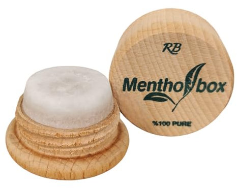 Mentholbox Mentholstein, Boîte de menthol, aide à soulager les migraines, macaron mentholé rafraîchissant et rafraîchissant, pour brosser le front et la nuque, massage au menthol spa, menthol pur