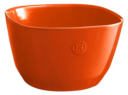 Emile Henry Grand Saladier Céramique, 5,5L, Orange Toscane