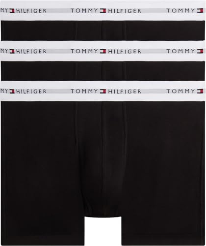 Tommy Hilfiger Calzoncillos bóxer Hombre Pack de 3 de algodón, Negro (Blk/Blk/Blk), L