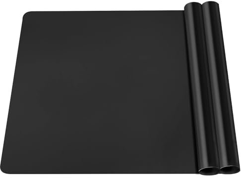 AYSYR 2 Stück Silikonmatte Bastelmatte,Malunterlage für Kinder 30×40cm,Bastelunterlage Rutschfeste Unterlage,Silikon Bastelmatte für Resin Gießharz,Tischset Tischmatte Schwarz