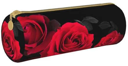 MDATT Red Rose Floral Carry On Pen and Pencil Case,Multipurpose Stationery Pouch for for High School College Students