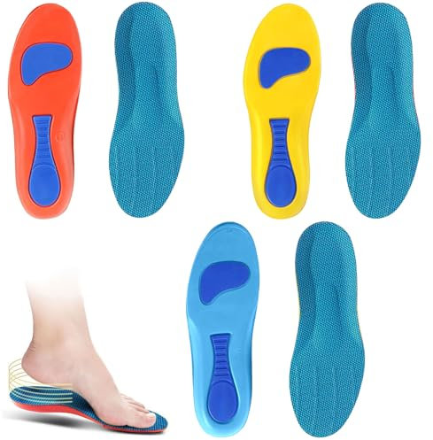 Jortmrd 3 Paires Semelles Orthopédiques Semelles Chaussures Confort Semelle Pieds Plats de Soutien Voûte Semelle Amortissante Fasciite Plantaire Tendinite Tendon Achille Hallux Valgus (EU41-42)