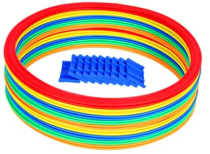 SZLIFE Gioco della Campana con Anelli, Campana con Connettori, età 3+, Set da Gioco per Bambini, Giocattolo Durevole, Allenamento di Agilità, Campana Colorat, 42 cm 10 Anelli