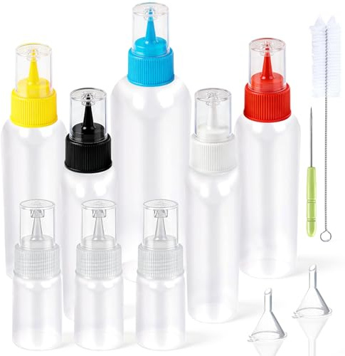 Bohoray 8 Botellas Exprimibles, Botellas Exprimibles para Glaseado 30/60/120/180ml, Botellas Exprimibles Pequeñas para Galletas, Glaseado, Tartas, Colorear, Hornear Galletas, Decorar Tortitas