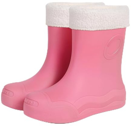 Botas de agua para mujer, botas de lluvia para exteriores, informales, de goma, para senderismo, camping, uso diario, viajes y, Pink, 40 EU