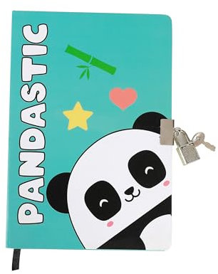 I-TOTAL® - Agenda secreta con candado metálico y dos llaves/Agenda secreta páginas CON PUNTOS (PANDASTIC)
