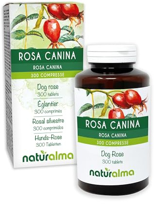 Stenros eller Hundros (Rosa canina) frukter Naturalma - Rik på vitamin C - 150 g - 300 tabletter - Kosttillskott - Naturligt och Veganskt