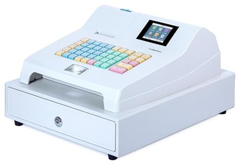 MNBVH Registrierkasse Für Kleine Unternehmen Mit Led-anzeige – Multifunktionale Elektronische Kasse Für Einzelhandel Und Restaurant – Abnehmbare Ablage – 48 Tasten