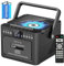 Boombox Cassette CD Player Bluetooth5.1 with 5000mAh Battery,5W Dual Stereo Speakers,Rechargeable CD Player with FM Radio,Remote Control,Tape Recording,3.5mm Earphone Jack,AUX/Micro SD/USB for Home