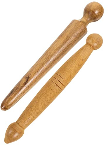 Healvian Bâton de Massage en Bois Reflexologie Plantaire, Lot de 2pcs, Outil de Massage Doux et Lisse pour Stimuler la Circulation Sanguine, pour Pieds