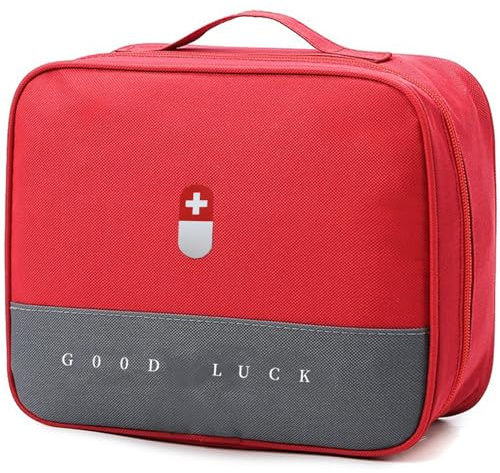 Wesoke Borsa per kit di primo soccorso, colore rosso, borsa medica vuota per sopravvivenza, portatile, grande, per forniture mediche di emergenza, per casa, campeggio, escursionismo, viaggi