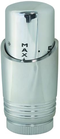 SOMATHERM FOR YOU, 601522802, Testa termostatica M30x1,5 design cromato per scaldasalviette o radiatore design, Design moderno, Dilatazione liquida, Connessione con un passo di M 30x1,5.