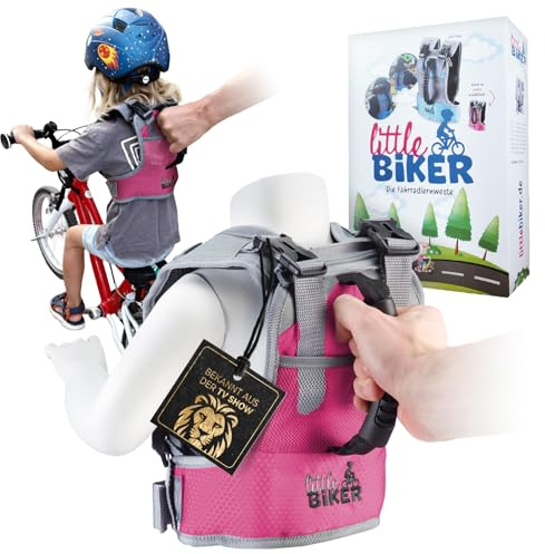 Little Biker Giubbotto di apprendimento per ciclisti, per bambini con manico, la migliore alternativa alle ruote di supporto, scuole naturali di equilibrio, per biciclette per bambini senza ruote di