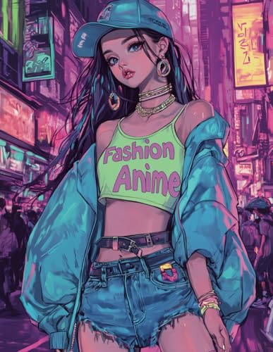 Fashion Anime: Libro de Colorear con Chicas Anime Estilosas