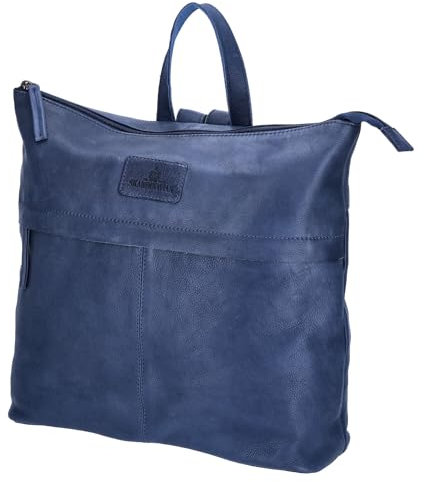 The Skandinavian Brand Damen Leder Rucksack Mixed Farbsortierung 60-blau