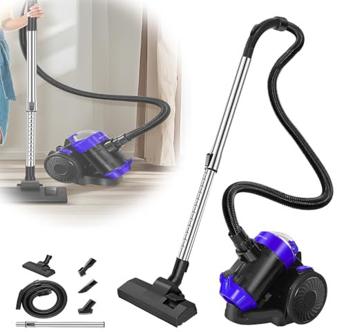 YouseaHome 1200W Beutelloser Zylinderstaubsauger Elektrischer Staubsauger für Haustiere, Leichter Boden- und Teppichstaubsauger ohne Beutel für Hartböden, Teppiche und Autos, HEPA Filter