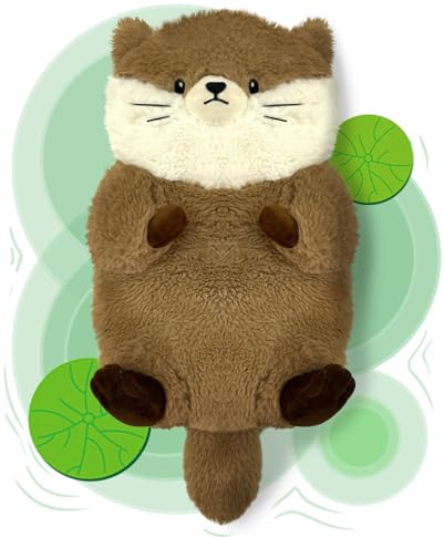 Otter Microwave Heat Pad for Neck and Shoulders Stomach, Washable Wheat Bags Microwavable 38 * 20cm, Heated Weighted Stuffed Animal, Adorable Soft Plush Microwave Heat Pack