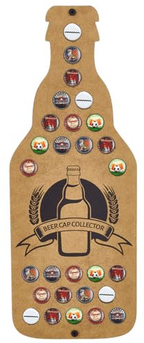FINGERINSPIRE Raccoglitore di Tappi per Bottiglie di Birra da Parete 38x14.5x0.55cm Vassoio Portaoggetti in Legno per La Raccolta Lo Stoccaggio e L'Esposizione di Tappi di Bottiglia