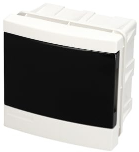 EDO Quadro Elettrico da Incasso 1 Fila per 4 Moduli 14 x 14 x 9,5 cm IP40 - Scatola di Distribuzione in ABS Bianco - Centralino per Impianti Elettrici da Interno