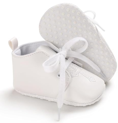Sehfupoye Chaussons Bébé en Coton Doux à Semelle Flexible, Chaussons Maison, Bottillons de Baptême pour 0-18 Mois, Chaussures Respirantes Prémarché pour Garçons & Filles