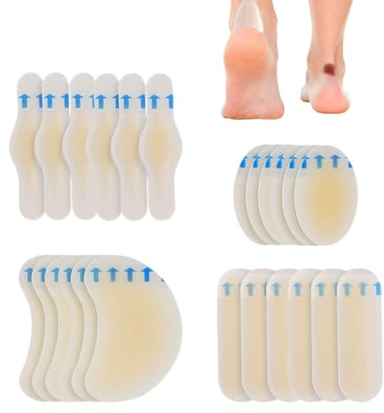Pence & Moon Collective 24 Pcs Gel Guard Invisible Blister Plasters, Blister Pads for Heel, Foot, Toe, Feet - Gel Blister Chshions for Prevention & Recovery, Blister Prevention(4 Sizes)