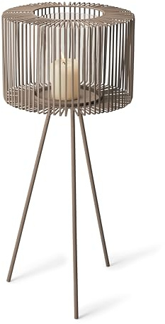 PHILIPPI - Oslo Windlicht mit Standfuß, Outdoor & Indoor Kerzenhalter, Streben-Design mit Glaseinsatz