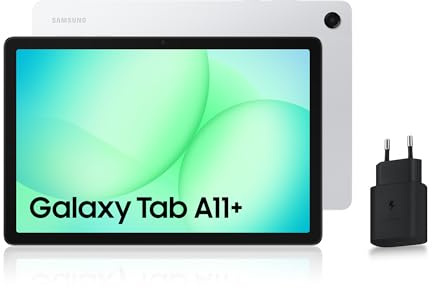 Samsung Galaxy Tab A11+ WiFi 11 128Go, Tablette Android IA, Design Fin et Épuré, Écran 90Hz, RAM 6 Go, 4 Haut-Parleurs, Dolby Atmos, Argent, Chargeur Secteur Rapide 25W Inclus, Version FR