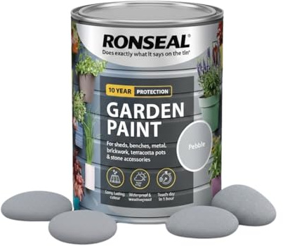 Milena Pebble Garden Paint 750ml, Water Based Wooden Paints, Fast Drying Matt Finish, Long Lasting Fade Resistance Fence Paint, DIY Colour for Brick, Flower Pots (Pebble, 750 M L)