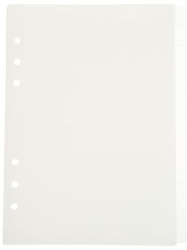 YARNOW Separadores de Índice para Carpeta A5, 12 Páginas Translúcidas de Plástico Grueso 6 Agujeros, Divisores de Pestañas para Organizador Escolar y Oficina