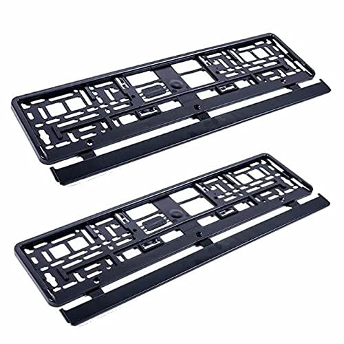 2X EU Kennzeichenhalter Nummernschildhalter Halterung PKW KFZ Schwarz