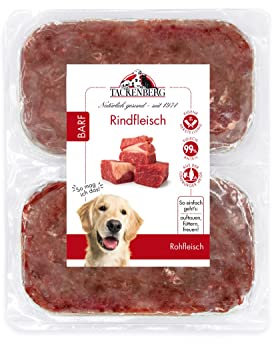TACKENBERG Barf Rindfleisch für Hunde - 14 x 500 g - leckeres Frostfleisch als Hundefutter in Premiumqualität - geeignetes Gefrierfutter für deinen Vierbeiner - ohne Zusatzstoffe