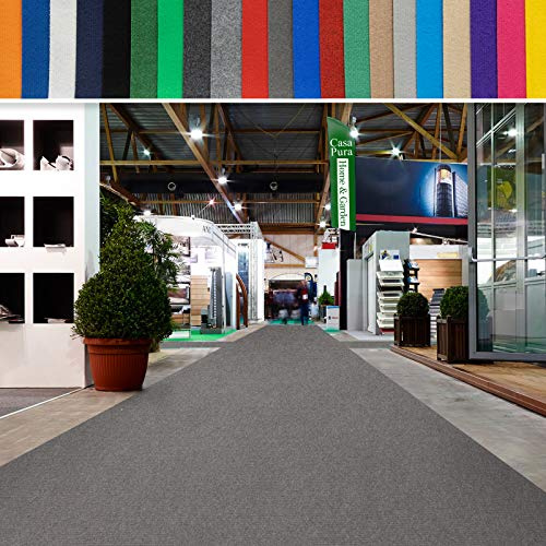 casa pura Messeteppich bis 40 m Länge - Nadelfilz Meterware als Hochzeitsteppich Rollteppich Eventteppich VIP Teppich - Auslegware für Privat & Gewerbe (grau, 200x4000 cm)