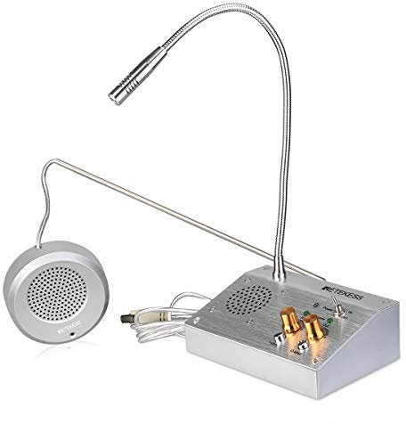 Retekess TW103 Sistema di Altoparlanti Finestre Sistema di Interfono Bancario 2W Microfono per Finestre a Doppie Vie per Banca, Punti di Controllo dell'immigrazione, Ufficiale, Negozio