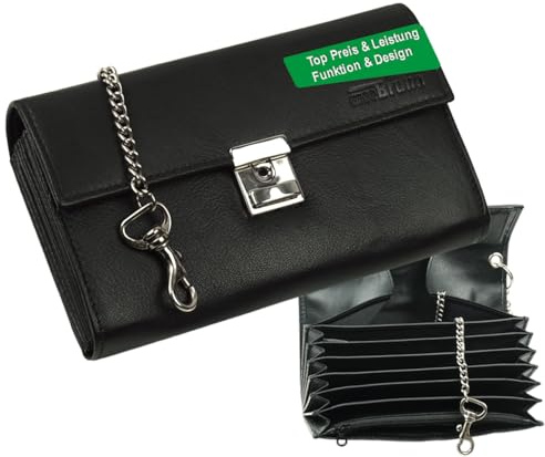 Portefeuille professionnel en cuir véritable noir pour serveur, serveur, taxi