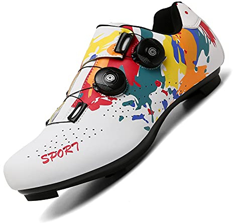 JUHUYP Chaussures de Cyclisme Chaussure Velo Route Homme Femme Chaussure VTT Compatible avec Look Delta SPD SPD-SL Chaussures de Vélo de Sport de Plein