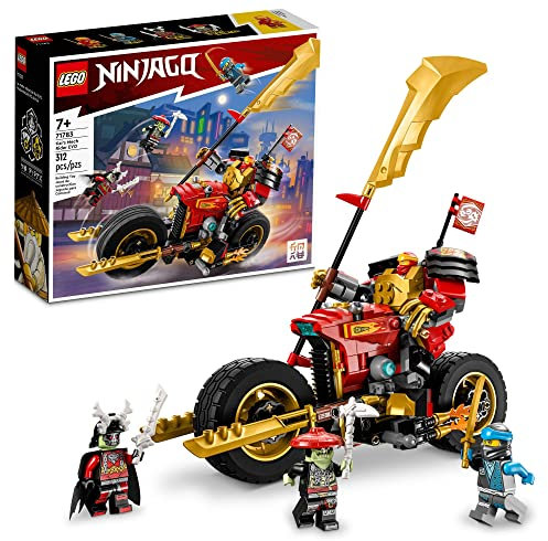 LEGO NINJAGO Kais Mech Rider EVO 71783, aufrüstbares Ninja-Motorrad-Spielzeug, Mech Actionfigur und 2 Knochen-Krieger-Minifiguren, Sammelspielzeug für Kinder ab 7 Jahren