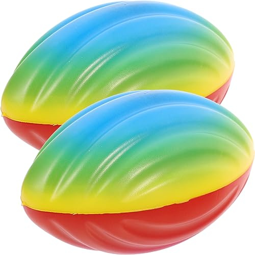 LUOZZY 2pcs Kids Rugby Ball Training Children Training Toy Reusable PU Foam Rugby Ball Sport Accessories