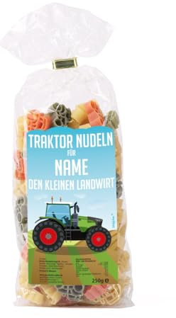 Striefchen® Traktor-Nudeln mit personalisiertem Etikett für junge Landwirtschaftsfans und angehende Traktorfahrer