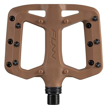 Funn Taipan S Glass Fiber Reinforced Thermoplastic Bike Pedals with 9/16-inch CrMo Axles for MTB/BMX/Urban/Gravel Riding, Suitable for Youth, Kids and Young Riders (Brown)