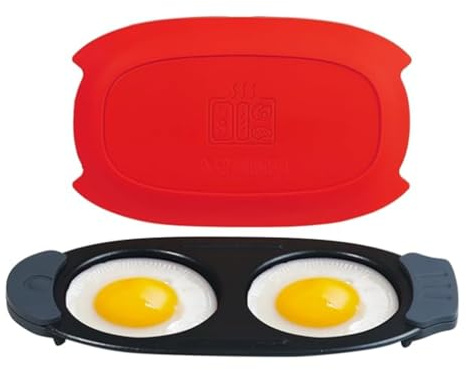 Muuookka Cocedor de Huevos para Microondas de Calentamiento Rápido, Freidora/Escalfadora Multiusos para Preparar Huevos en el Desayuno y Sándwiches, Apto para Lavavajillas