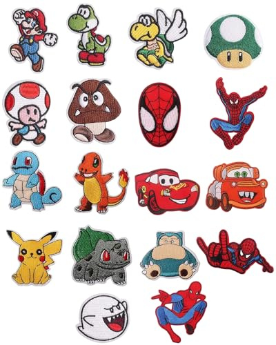 Fonyiunce 18 Piezas Parches para Planchar para Niños para Planchar o Coser, para Ropa Infantil, Pantalones, Mochilas, Sombreros, Vaqueros