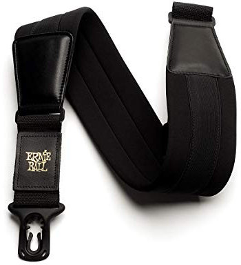 Ernie Ball Polylock-Komfort-Gitarrengurt, aus Neopren, extrabreit, Schwarz