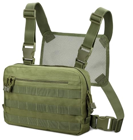 WYNEX Bolsa táctica para el pecho, kit de reconocimiento, bolsa frontal de combate EDC para juego de guerra
