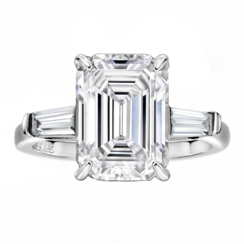 Michooyel S925 4K smaragd skärning kubisk zirkonia diamant (G, USA) förlovningsringar för kvinnor bröllopsringar sterling silver fina brudsmycken för kvinnor