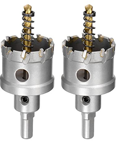 sourcing map 2St Hartmetall Lochschneider, Lochsägen für Edelstahlblech Dreikantschaft 40mm