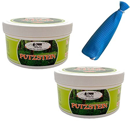 ILODA® 2 x 350g Bio Wunder Putzstein mit Schwamm + 1x ILODA Seifenbeutel, Scheuermittel, Universalreiniger