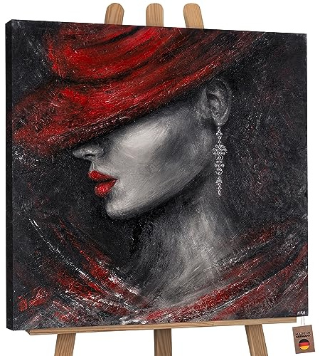 YS-Art Glamour | cuadro pintado a mano Beso Sensual II | cuadro moderno acrilico | 90x90 cm | lienzo pintado a mano | cuadros dormitories | GM 003