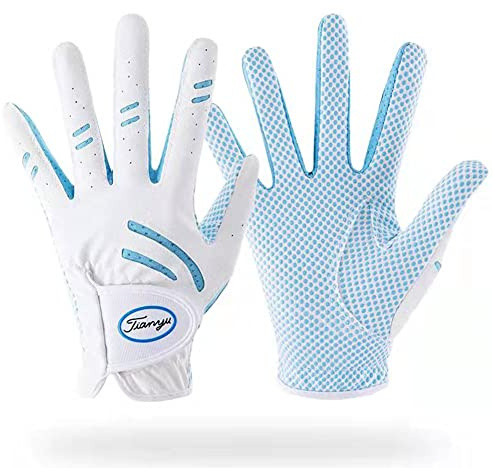 Guantes de golf para niños, guantes de golf de tela elástica de cuero para niños y niñas, suaves, transpirables y resistentes al desgaste, un par de guantes de golf izquierdo y derecho - S/M/L